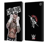 Head Case Designs Officially Licensed WWE Graphics CM Punk Leather Wallet Case Compatible With Amazon Fire Max 11 2023