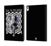 Head Case Designs Officially Licensed WWE Hail To The Queen Charlotte Flair Leather Wallet Case Compatible With Apple iPad Air 13 2024/2025