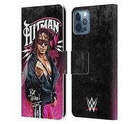 Head Case Designs Officially Licensed WWE Hitman Graphics Bret Hart Leather Wallet Case Compatible With Apple iPhone 12 / iPhone 12 Pro