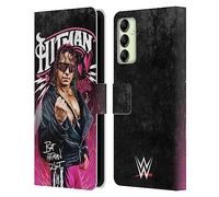 Head Case Designs Officially Licensed WWE Hitman Graphics Bret Hart Leather Wallet Case Compatible With Samsung Galaxy A14 5G