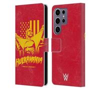 Head Case Designs Officially Licensed WWE Hulkmania Hulk Hogan Leather Wallet Case Compatible with Samsung Galaxy S25 Ultra