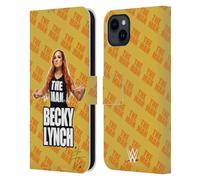 Head Case Designs Officially Licensed WWE Image 4 Becky Lynch The Man Leather Wallet Case Compatible With Apple iPhone 15 Plus