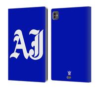 Head Case Designs Officially Licensed WWE Initials Aj Styles Leather Wallet Case Compatible With Apple iPad Pro 11 M4/M5 2024/2025