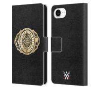 Head Case Designs Officially Licensed WWE Intercontinental Championship Title Belts Leather Wallet Case Compatible With Apple iPhone 16e
