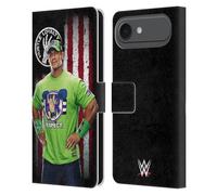 Head Case Designs Officially Licensed WWE John Cena American Flag Superstars Leather Wallet Case Compatible With Apple iPhone 17 Air