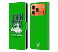 Head Case Designs Officially Licensed WWE John Cena Never Give Up 2 Superstars 8 Leather Wallet Case Compatible With Apple iPhone 17 Pro Max