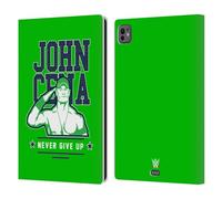 Head Case Designs Officially Licensed WWE John Cena Never Give Up 2 Superstars 8 Leather Wallet Case Compatible With Apple iPad Pro 11 M4 2024