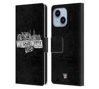 Head Case Designs Officially Licensed WWE Key Art Logo Wrestlemania 42 Leather Wallet Case Compatible With Apple iPhone 14 Plus
