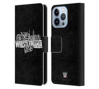 Head Case Designs Officially Licensed WWE Key Art Logo Wrestlemania 42 Leather Wallet Case Compatible With Apple iPhone 13 Pro