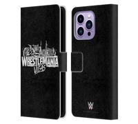 Head Case Designs Officially Licensed WWE Key Art Logo Wrestlemania 42 Leather Wallet Case Compatible With Apple iPhone 14 Pro Max