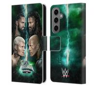 Head Case Designs Officially Licensed WWE Key Art Poster Wrestlemania 40 Leather Wallet Case Compatible With Samsung Galaxy S25