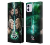 Head Case Designs Officially Licensed WWE Key Art Poster Wrestlemania 40 Leather Wallet Case Compatible With Apple iPhone 11