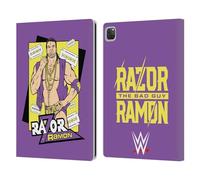 Head Case Designs Officially Licensed WWE Legends Illustrated Razor Ramon Leather Wallet Case Compatible With Apple iPad Pro 12.9 2020/2021/2022