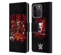Head Case Designs Officially Licensed WWE Let Me In Bray Wyatt Leather Wallet Case Compatible With Apple iPhone 15 Pro