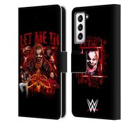 Head Case Designs Officially Licensed WWE Let Me In Bray Wyatt Leather Wallet Case Compatible With Samsung Galaxy S21 5G