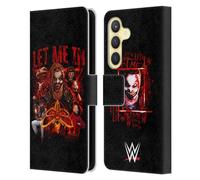 Head Case Designs Officially Licensed WWE Let Me In Bray Wyatt Leather Wallet Case Compatible With Samsung Galaxy S24 5G