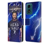 Head Case Designs Officially Licensed WWE Lightning Roman Reigns Leather Book Wallet Case Cover Compatible With Motorola Moto G04/G04s/G24 4G
