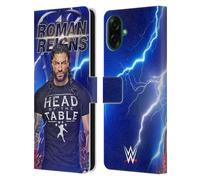 Head Case Designs Officially Licensed WWE Lightning Roman Reigns Leather Wallet Case Compatible With Samsung Galaxy A07