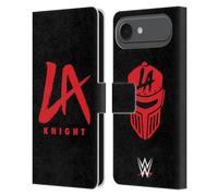 Head Case Designs Officially Licensed WWE Logo LA Knight Leather Wallet Case Compatible With Apple iPhone 17 Air
