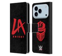 Head Case Designs Officially Licensed WWE Logo LA Knight Leather Wallet Case Compatible With Apple iPhone 17 Pro