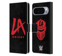 Head Case Designs Officially Licensed WWE Logo LA Knight Leather Wallet Case Compatible With Google Pixel 10 Pro XL