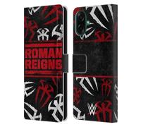 Head Case Designs Officially Licensed WWE Logo Pattern Roman Reigns Leather Wallet Case Compatible With Samsung Galaxy A07