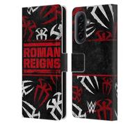 Head Case Designs Officially Licensed WWE Logo Pattern Roman Reigns Leather Wallet Case Compatible With Samsung Galaxy A17 4G / 5G
