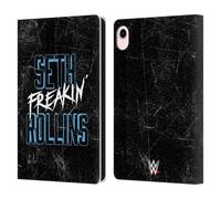 Head Case Designs Officially Licensed WWE Logotype Seth Rollins Leather Wallet Case Compatible With Apple iPad mini (2021/2024)
