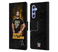 Head Case Designs Officially Licensed WWE Monday Night Messiah Seth Rollins Leather Wallet Case Compatible With Samsung Galaxy A34 5G