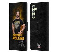 Head Case Designs Officially Licensed WWE Monday Night Messiah Seth Rollins Leather Wallet Case Compatible With Samsung Galaxy A54 5G
