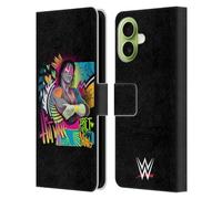 Head Case Designs Officially Licensed WWE Neon Art Bret Hart Leather Wallet Case Compatible With Apple iPhone 17