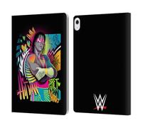 Head Case Designs Officially Licensed WWE Neon Art Bret Hart Leather Wallet Case Compatible With Apple iPad Air 13 2024/2025