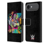 Head Case Designs Officially Licensed WWE Neon Art Bret Hart Leather Wallet Case Compatible With Apple iPhone 17 Air