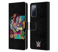Head Case Designs Officially Licensed WWE Neon Art Bret Hart Leather Wallet Case Compatible With Samsung Galaxy S20 FE / 5G