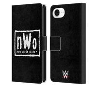 Head Case Designs Officially Licensed WWE New World Order Black & White Superstars 7 Leather Wallet Case Compatible With Apple iPhone 16e