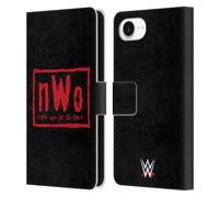 Head Case Designs Officially Licensed WWE New World Order Red and Black Superstars 7 Leather Wallet Case Compatible With Apple iPhone 16e