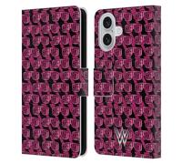 Head Case Designs Officially Licensed WWE Pattern Bret Hart Leather Wallet Case Compatible With Apple iPhone 16