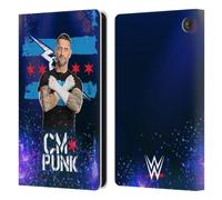Head Case Designs Officially Licensed WWE Portrait CM Punk Leather Wallet Case Compatible With Amazon Fire 7 2022