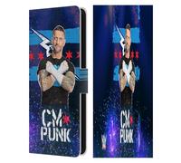 Head Case Designs Officially Licensed WWE Portrait CM Punk Leather Wallet Case Compatible With Samsung Galaxy S25 FE