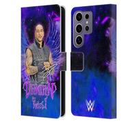 Head Case Designs Officially Licensed WWE Portrait Damian Priest Leather Wallet Case Compatible with Samsung Galaxy S25 Ultra