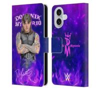 Head Case Designs Officially Licensed WWE Portrait Dominik Mysterio Leather Wallet Case Compatible With Apple iPhone 16