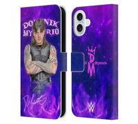 Head Case Designs Officially Licensed WWE Portrait Dominik Mysterio Leather Wallet Case Compatible With Apple iPhone 16 Plus