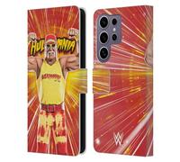 Head Case Designs Officially Licensed WWE Portrait Hulk Hogan Leather Wallet Case Compatible with Samsung Galaxy S25 Ultra