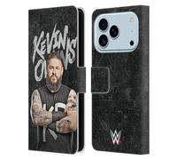 Head Case Designs Officially Licensed WWE Portrait Kevin Owens Leather Wallet Case Compatible With Apple iPhone 17 Pro