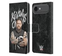 Head Case Designs Officially Licensed WWE Portrait Kevin Owens Leather Wallet Case Compatible With Apple iPhone 17 Air