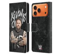 Head Case Designs Officially Licensed WWE Portrait Kevin Owens Leather Wallet Case Compatible With Apple iPhone 17 Pro Max