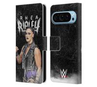 Head Case Designs Officially Licensed WWE Portrait Rhea Ripley Leather Wallet Case Compatible With Google Pixel 9 / Pixel 9 Pro