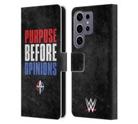 Head Case Designs Officially Licensed WWE Purpose Before Opinions Austin Theory Leather Wallet Case Compatible with Samsung Galaxy S25 Ultra