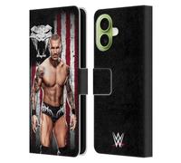 Head Case Designs Officially Licensed WWE Randy Orton American Flag Superstars Leather Wallet Case Compatible With Apple iPhone 17