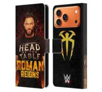 Head Case Designs Officially Licensed WWE Roman Reigns 1 R. Reigns Graphics Leather Wallet Case Compatible With Apple iPhone 17 Pro Max